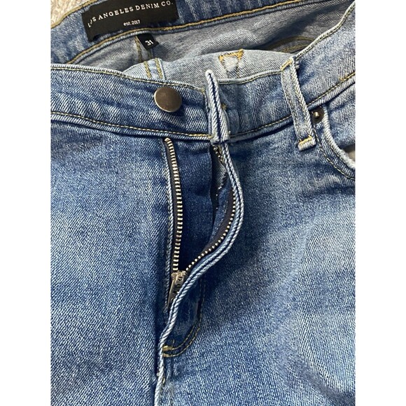 Los Angeles Denim Co Jeans Olivia Full Rise Frayed Ankle Raw Hem Made In USA 31 - Picture 5 of 12